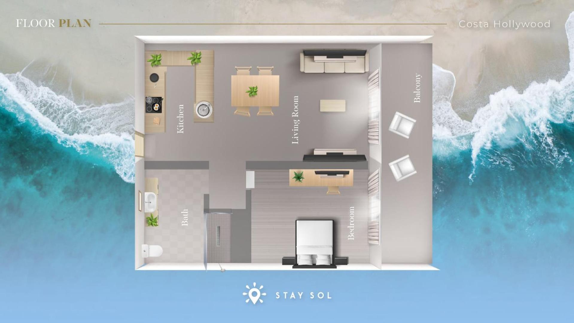 Rooftop Pool - Balcony - - Gym Apartment